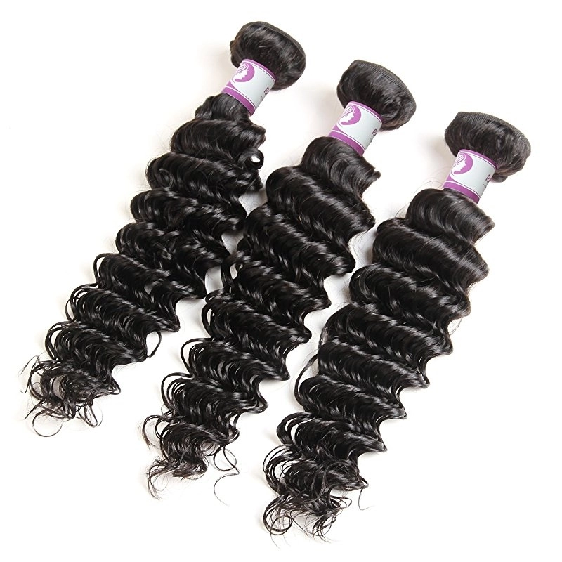 Brazilian Deep Wave Hair Bundles with Frontal Closure 13x4 Ear to Ear Pre Plucked Free Middle Three Part Sew in Human Wigs Lace Frontal