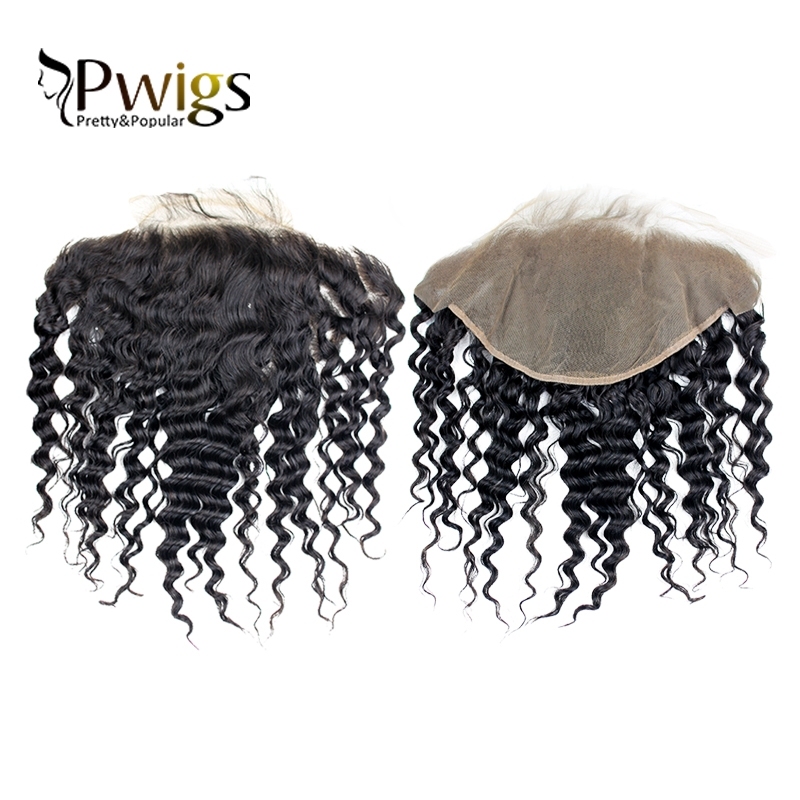 Remy Hair Deep Wave 13x6 Lace Closure With 3pcs Bundles Extensions Nature Human Hair