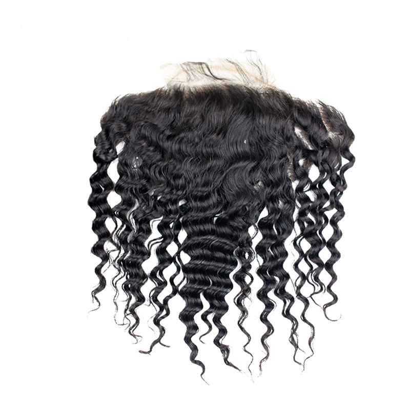 Brazilian Deep Wave 13x6 Lace Frontal Closure Ear To Ear Pre Plucked With Baby Hair Viegin Human Hair Free Part