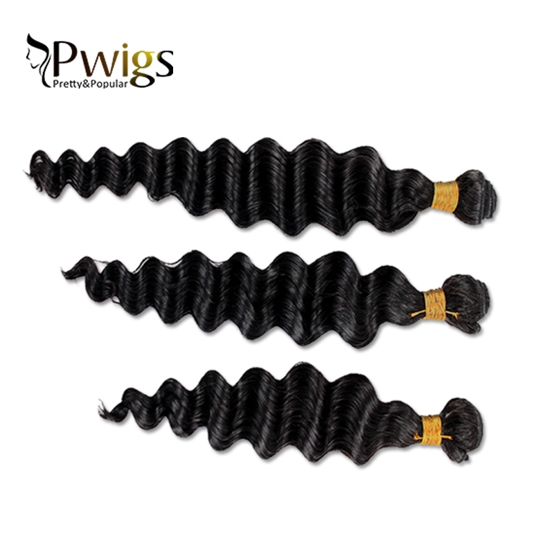 Remy Hair Deep Wave 13x6 Lace Closure With 3pcs Bundles Extensions Nature Human Hair