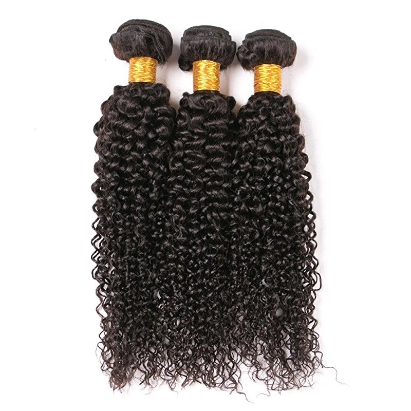 Kinky Curly Hair And Natural Brazilian Lace front Closure Remy Bundles Free Part 13x4 Human Hair