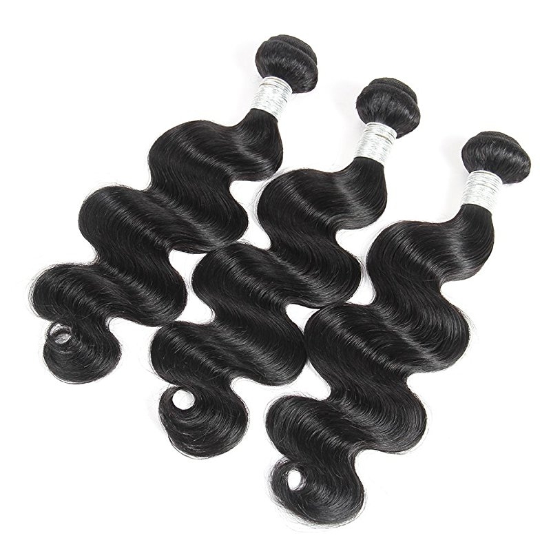 Body Wave 3 Bundles With Lace Frontal(13X4) 8A Unprocessed Human Hair bundles with ear to ear Lace closure Natural Color