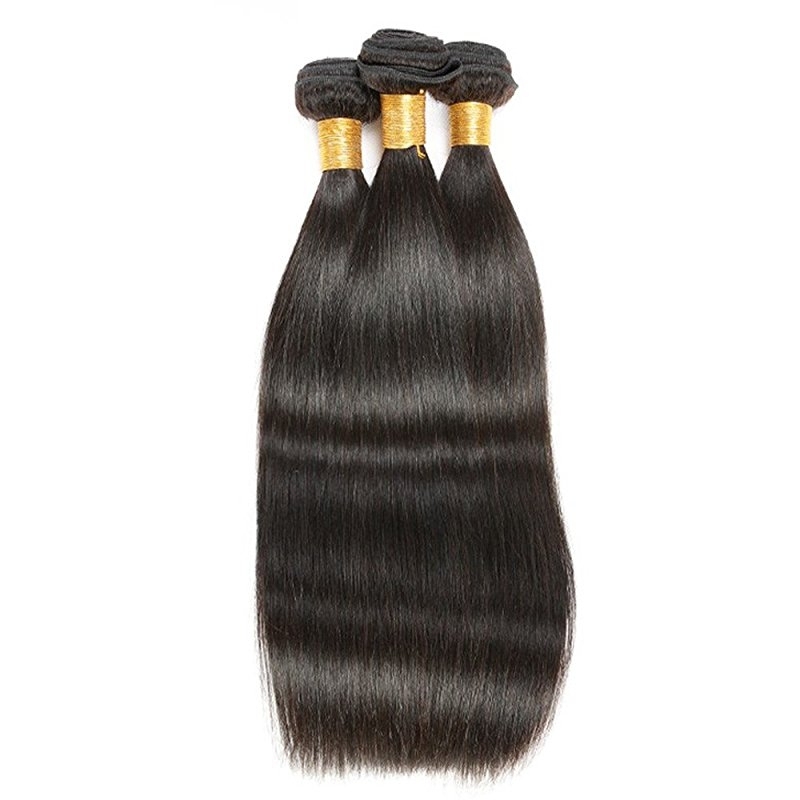 3 Bundles Hair Weave Silky Straight Hair Brazilian Frontal Lace Closure 13X4