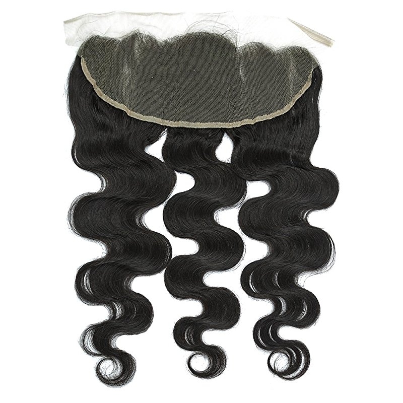 Body Wave 3 Bundles With Lace Frontal(13X4) 8A Unprocessed Human Hair bundles with ear to ear Lace closure Natural Color