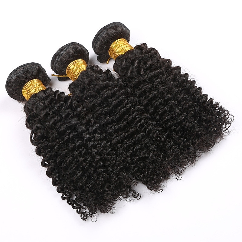 Mongolian Kinky Curly Remy Hair With Frontal Closure 13x4 Lace Frontal