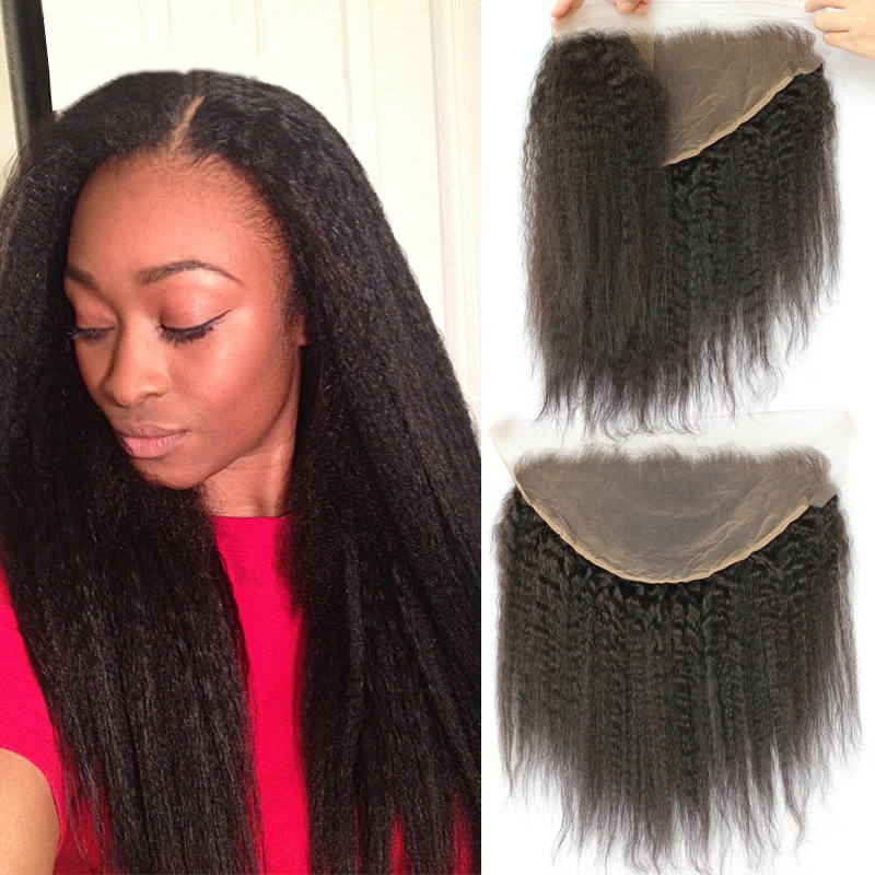 13x6 Lace Frontal With Natural Hairline Kinky Straight Brazilian Remy Hair Lace Frontal