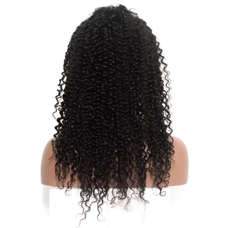 Best Place To Buy Lace Front Wigs Kinky Curly Human Hair 130% Density Natural Color Lace Wig With Baby Hair Bleached Knots Pre-Plucked