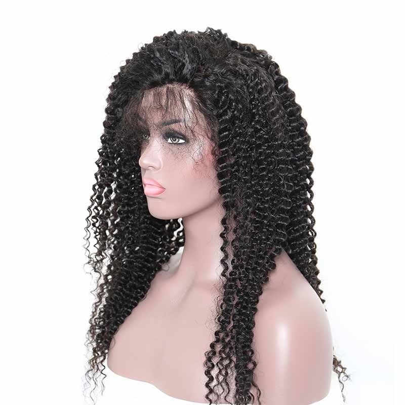 Affordable Lace Front Wigs Kinky Curly 180% Density Human Hair Front Wig With Baby Hair Pre-Plucked Natural Hair Line