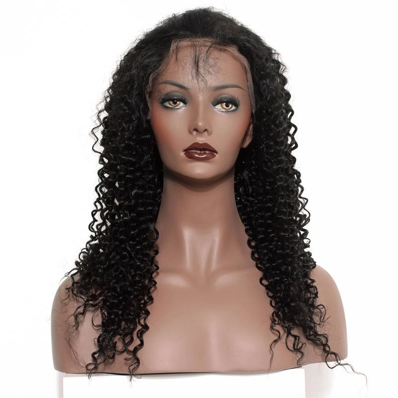 Best Place To Buy Lace Front Wigs Kinky Curly Human Hair 130% Density Natural Color Lace Wig With Baby Hair Bleached Knots Pre-Plucked