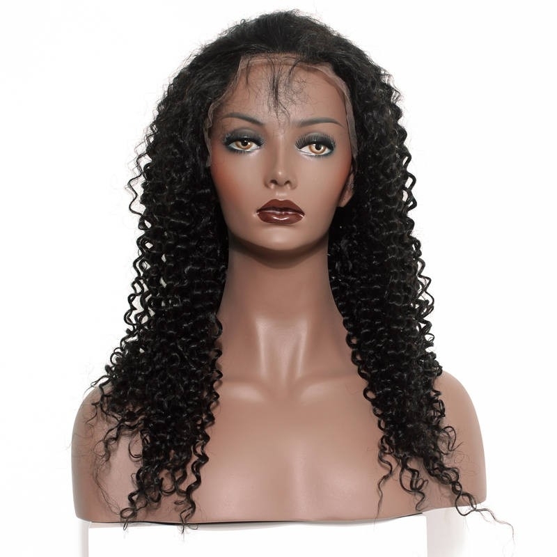 Best Place To Buy Lace Front Wigs Kinky Curly Human Hair 130% Density Natural Color Lace Wig With Baby Hair Bleached Knots Pre-Plucked