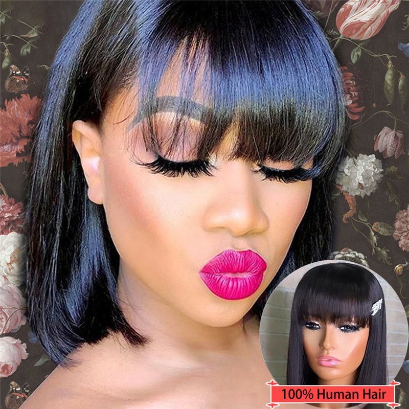 Short Bob Wig 8-14inch Brazilian 13x4 Lace Front Human Hair Wigs Pre Plucked 150% Density Bob Wigs For Black Women