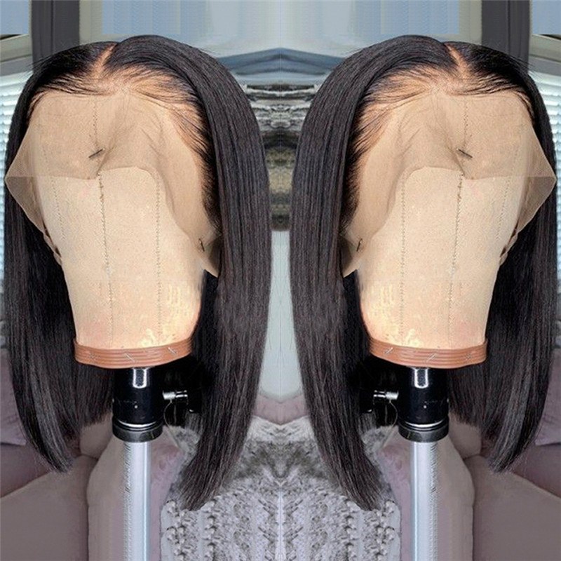 8-16inch Short Straight Bob Wig Lace Front Human Hair Wigs For Black Women 150% Density Remy Brazilian Bob Lace Wig Pre Plucked