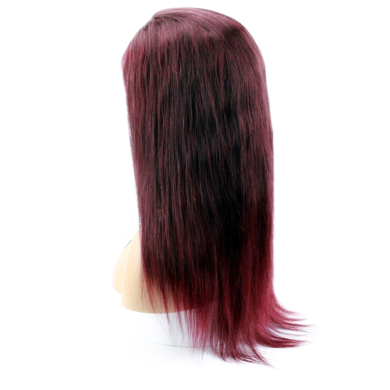 Color 99j Brazilian Straight Human Hair Wigs with Baby Hair Lace Wig for Black Women