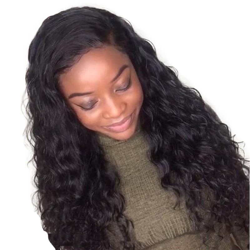 Water Wave 180% Density Brazilian Wigs Natural Hair Line black human hair wigs