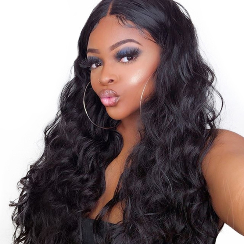 Lace Front Wigs On Sale Human Hair Loose Wave Bleached Knots Color 1B Brazilian Hiar Wholesale Lace Wig With Natural Baby Hair Hidden Knots Natural H