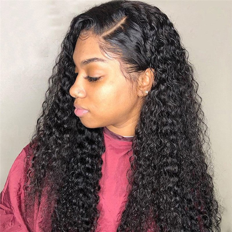 Curly Wig Human Hair Lace Frontal Wigs 180 Lace Front Wig Pre Plucked Bleached Knots Wigs Brazilian Remy 13x4 Frontal Lace Wig