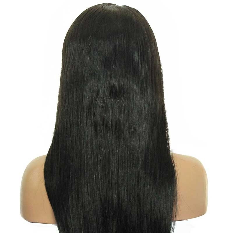 Straight Human Hair Lace Front Wigs Natural Black Brazilian Hair Brazilian Human Hair Natural Color Bleached Knots Natural Baby Hair