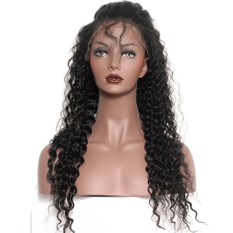 Indian Lace Front Wigs Human Hair Deep Wave 180% Density Pre-Plucked Natural Hair Line With Baby Hair No Shedding