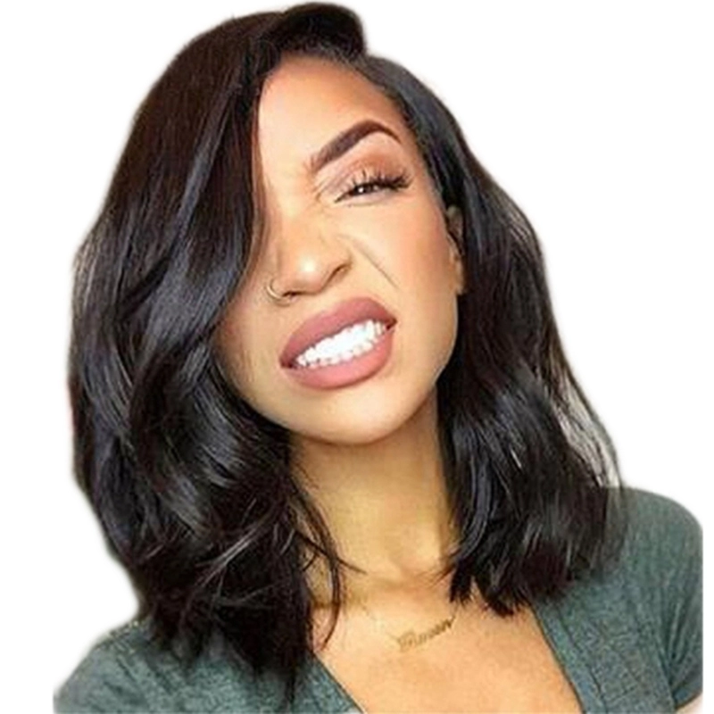 Short Bob Wigs Lace Front Wig Silk Straight 10A Unprocessed Brazilian Remy Human Hair Glueless Lace Front Human Hair Wigs for Black Women Natur