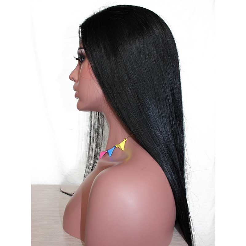 Long Lace Front Wigs Human Hair Hidden Knots Pre Plucked Natural Color Indian Silk Straight Hair Pre-Plucked Natural Hair Line