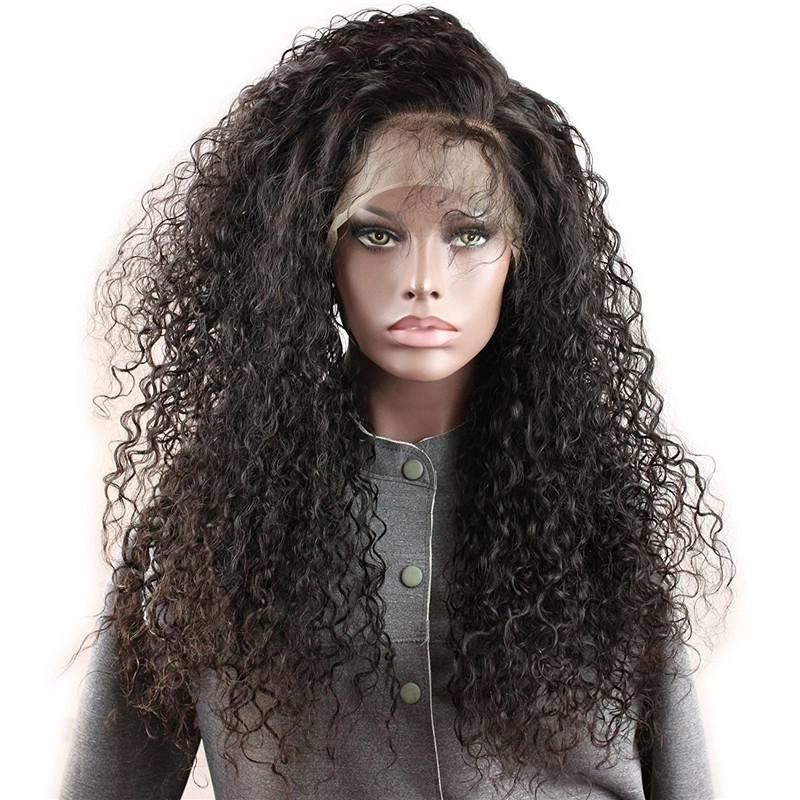 Full Lace Wigs Jerry Curly 10A Unprocessed Brazilian Remy Human Hair Glueless Full Lace Wig Free Part Natural Hairline for Black Women Natural