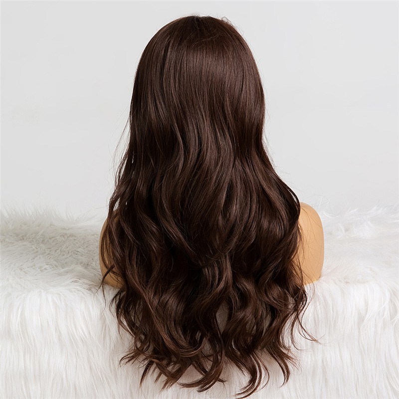 8-28inch 13x6 Dark Brown Lace Front Human Hair Wigs Body Wave Brazilian Remy Closure Wig #2 Brown Lace Front Wig Bleached Knots