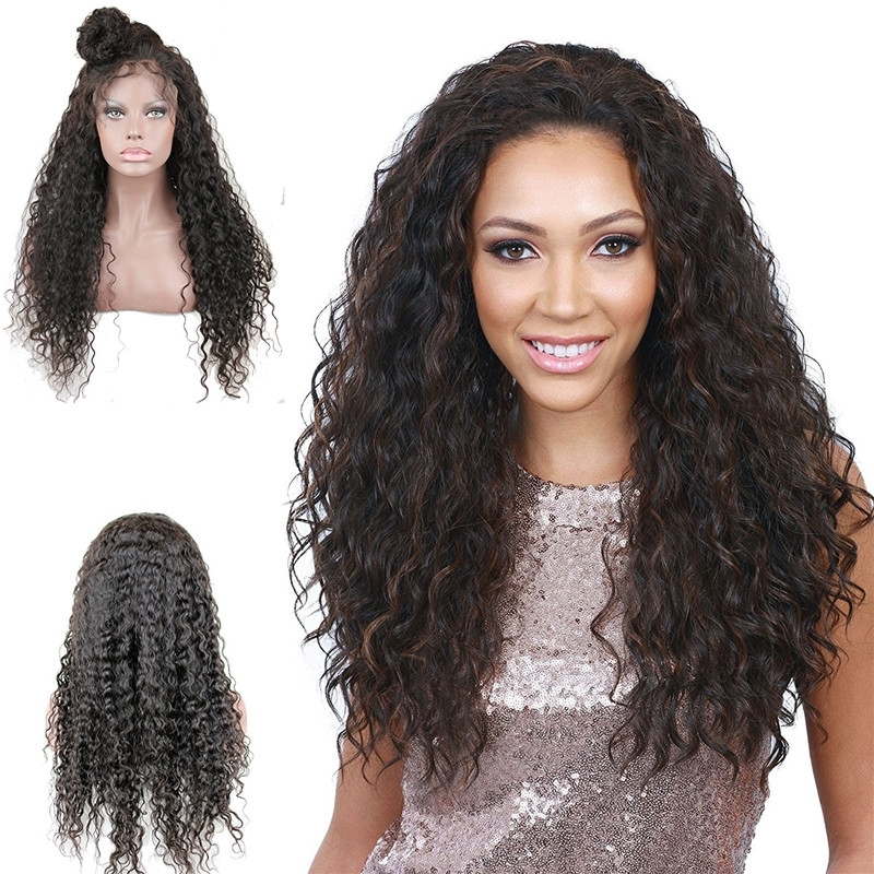 Water Wave Remy Human Hair Lace Front Wig for Black Women Bleached Knots and Baby Hair Around 16inch