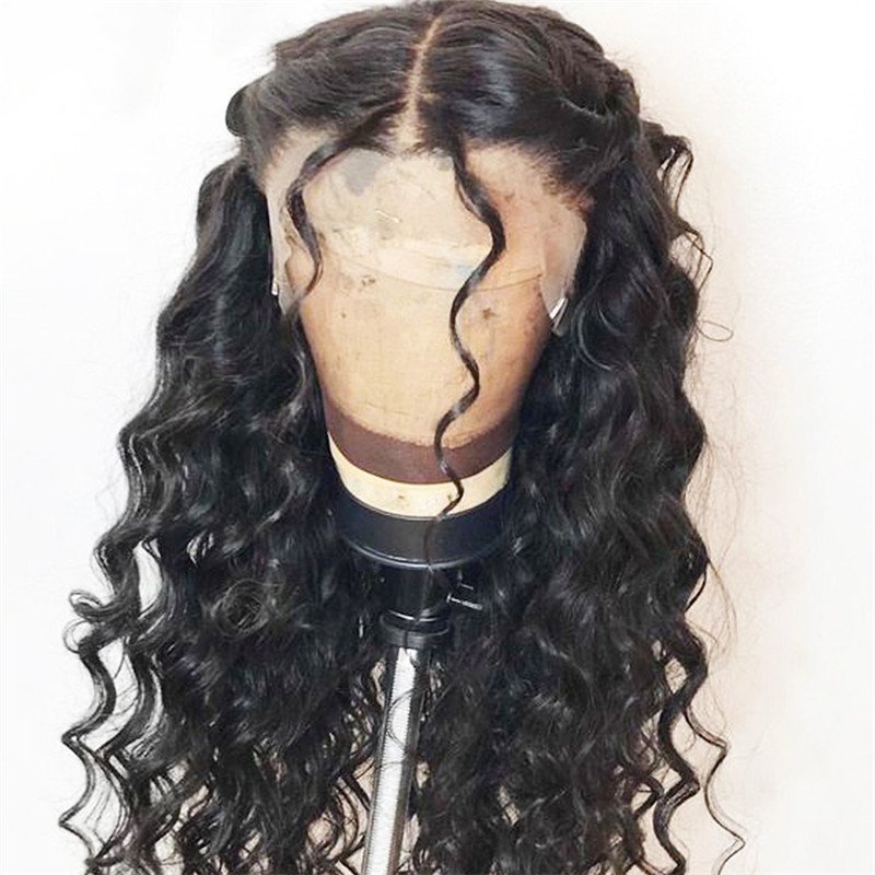 Deep Wave Frontal Wig Brazilian Remy 13x4 Lace Front Human Hair Wigs For Black Women 150% Pre Plucked Lace Front Wig