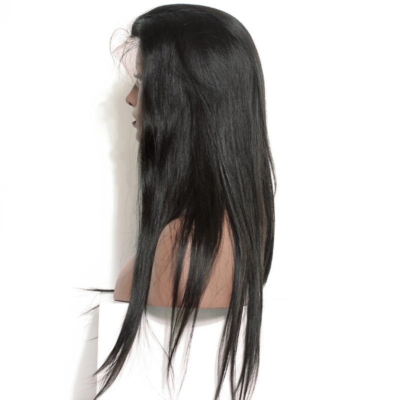 Natural Looking Human Hair Lace Front Wigs Pre-Plucked Natural Hair Line Ponytail Wigs Brazilian Wigs 150% Density Wigs Silk Straight