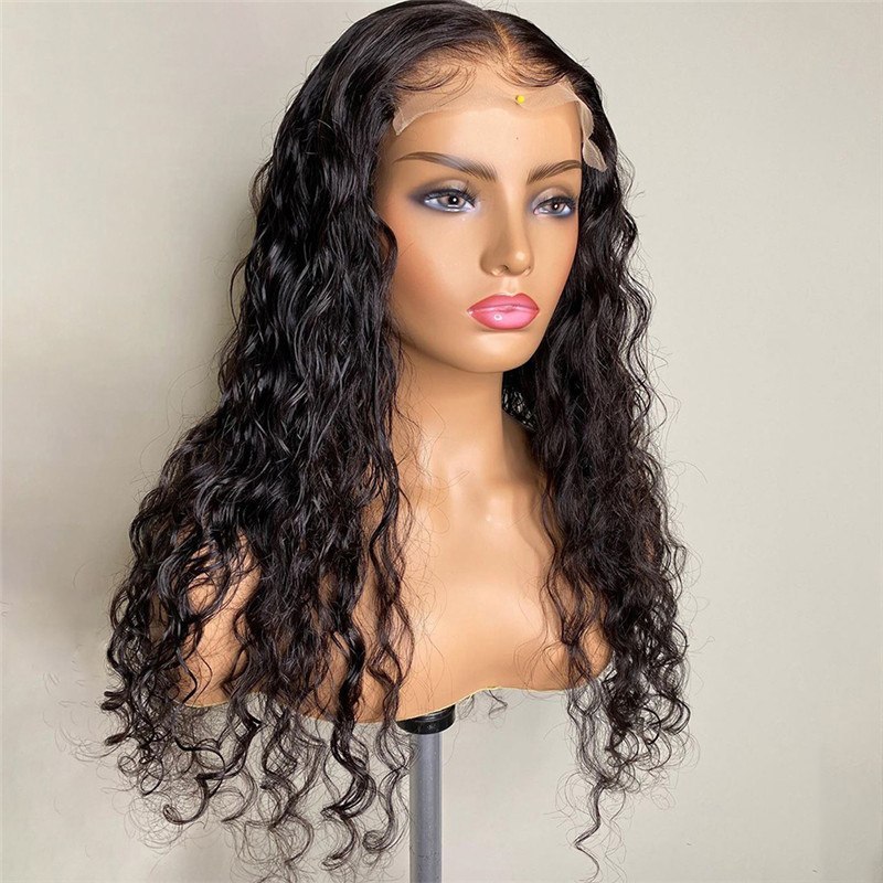 Water Wave Lace Front Wig Pre Plucked Human Hair Wigs 28 30 32inch Long Brazilian Lace Front Human Hair Wigs For Women