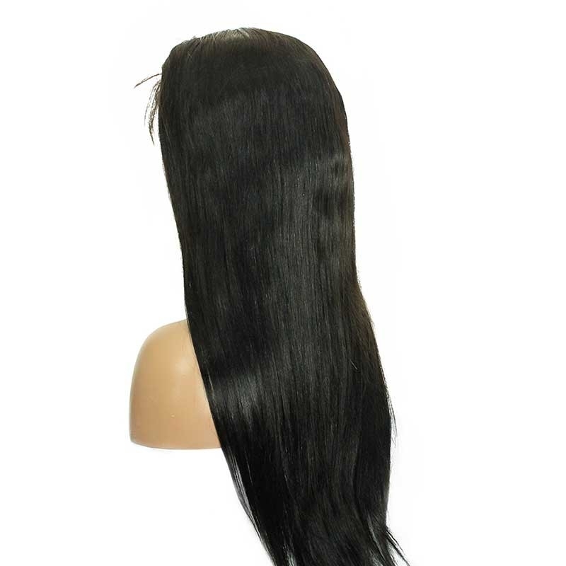 Straight Human Hair Lace Front Wigs Natural Black Brazilian Hair Brazilian Human Hair Natural Color Bleached Knots Natural Baby Hair