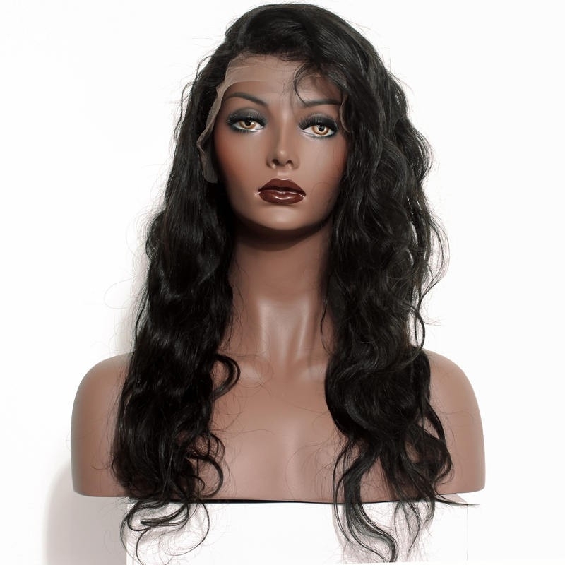 African American Lace Front Wigs Natural Color Body Wave Lace Front Wigs Natural Color Body Wave Peruvian Hair