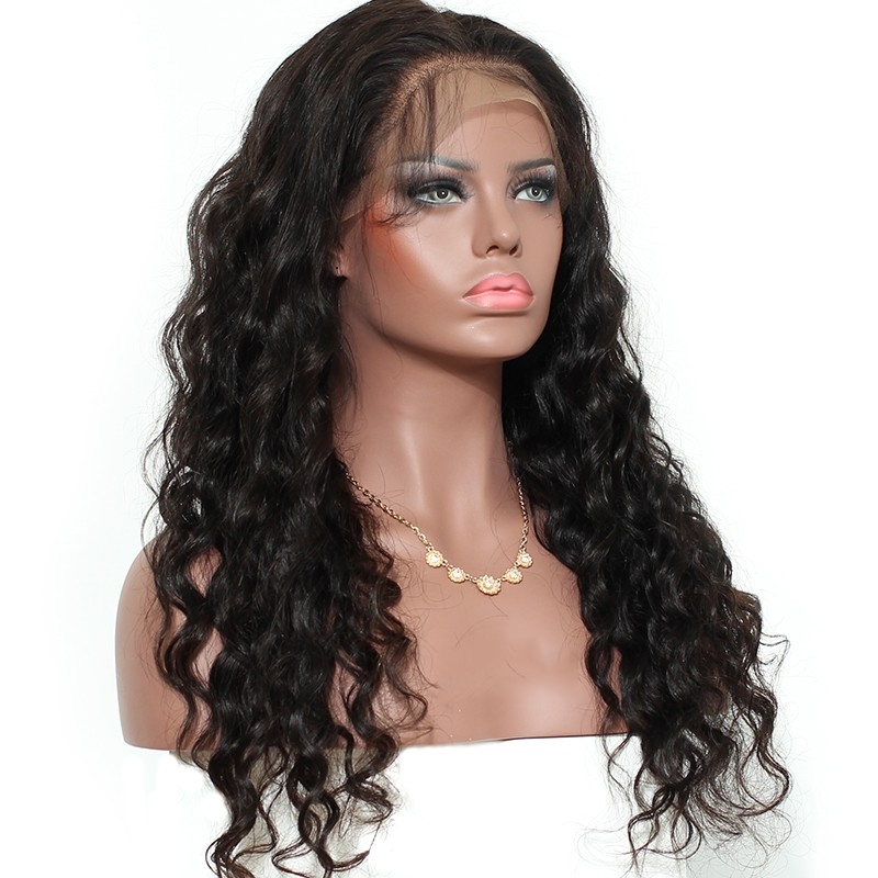 human hair wig stores Pre-Plucked Natural Hair Line 150% Density Wigs Loose Wave Lace Front Ponytail Wigs