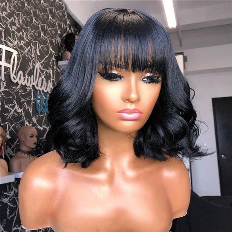 13x4 Lace Front Human Hair Wigs For Black Women Body Wave Lace Front Wig With Bangs 13x6 Wet And Wavy Lace Front Wig