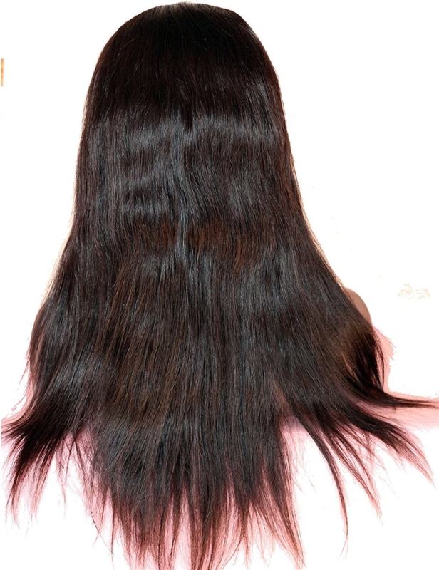 Straight Lace Wigs Brazilian Human Hair Lace Wig Bleached Knots and Baby Hair Around 10-24