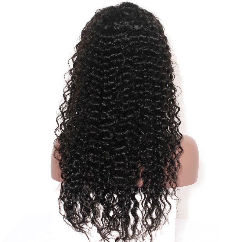 Lace Frontal Wigs Deep Wave Pre-Plucked Natural Hair Line 130% Density Glueless Human Hair Wigs