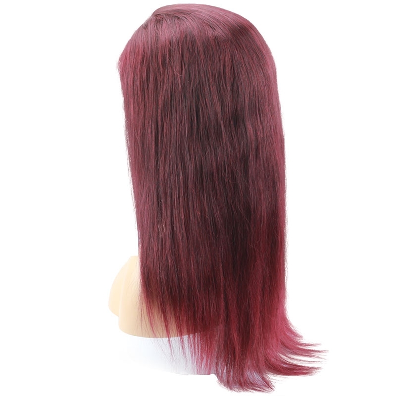 99j Ombre Color Straight Human Hair Brazilian Human Hair with Baby Hair Lace Wig for Black Women