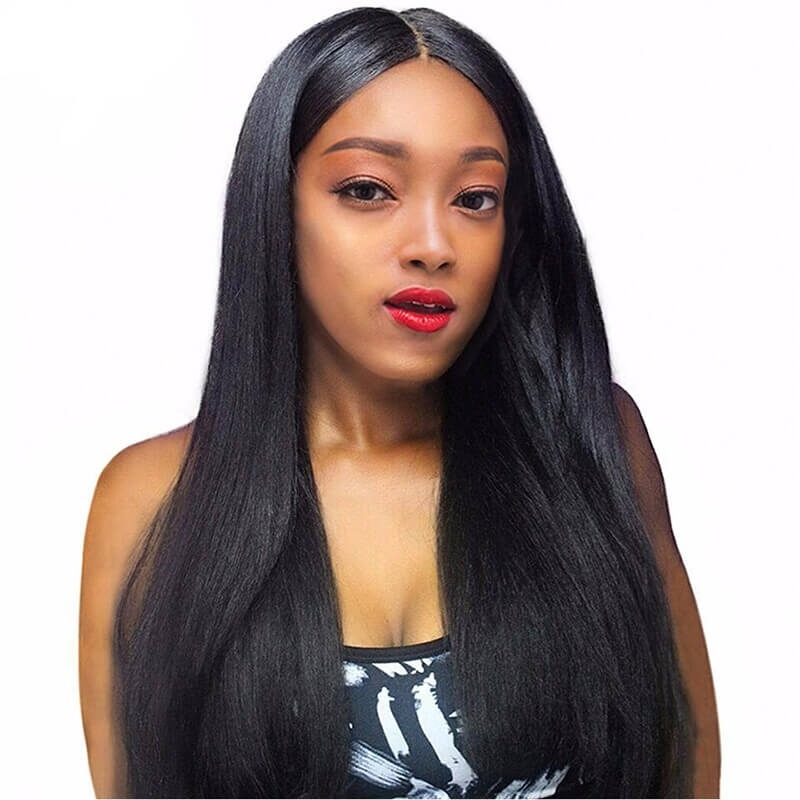 Straight Lace Front Wigs Pre-Plucked Natural Hair Line Bleached Knots 150% Density Wig Bleached Knots Natural Baby Hair