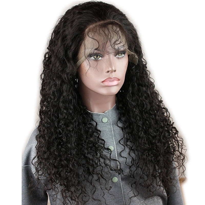 Full Lace Wigs Jerry Curly 10A Unprocessed Brazilian Remy Human Hair Glueless Full Lace Wig Free Part Natural Hairline for Black Women Natural