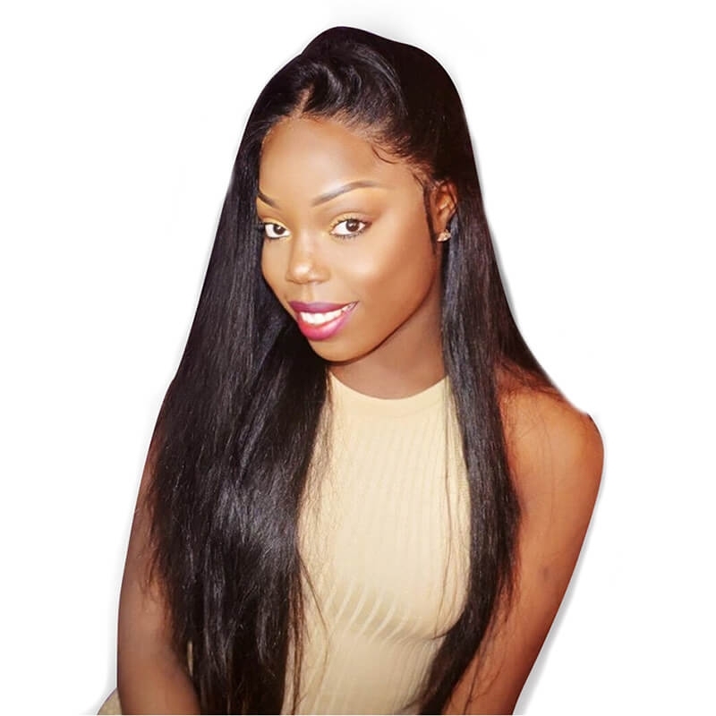 Lace Front Wig For Price  Brazilian Human Hair Wigs With Natural Baby Hair 180% Density Silky Straight Pre-Plucked
