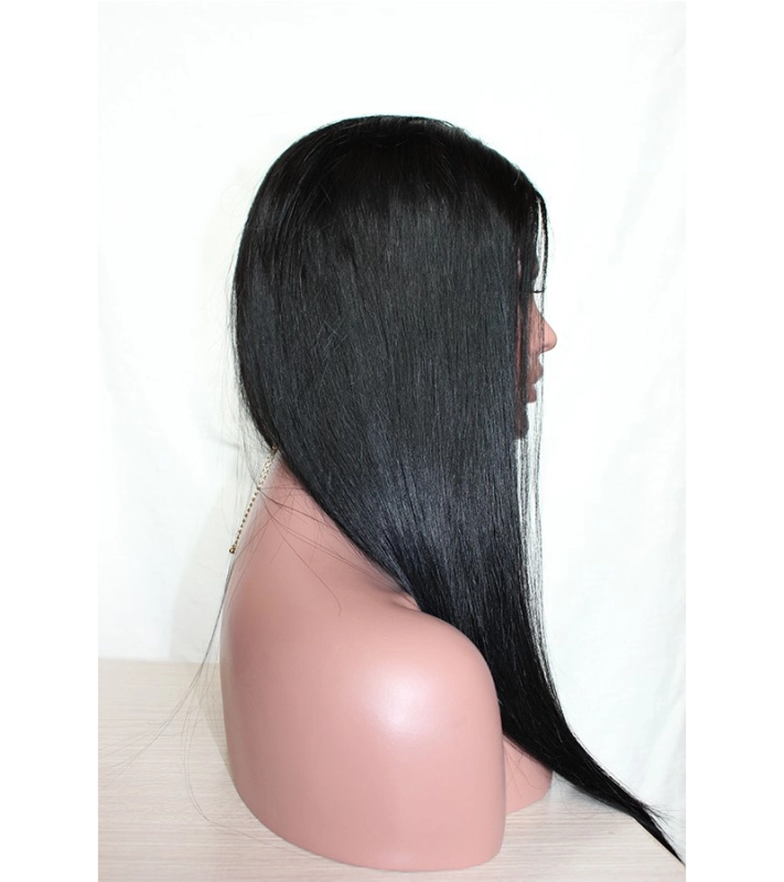 Straight Lace Front Wigs Baby Hair Natural Black Human Hair Unprocessed Hair Bleached Knots Pre-Plucked Natural Hairline