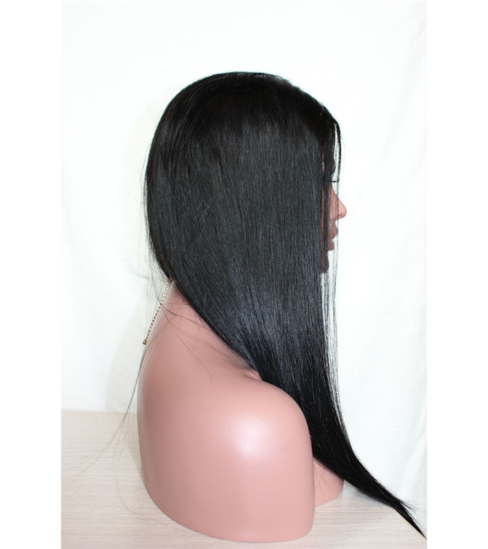 Straight Lace Front Wigs Baby Hair Natural Black Human Hair Unprocessed Hair Bleached Knots Pre-Plucked Natural Hairline