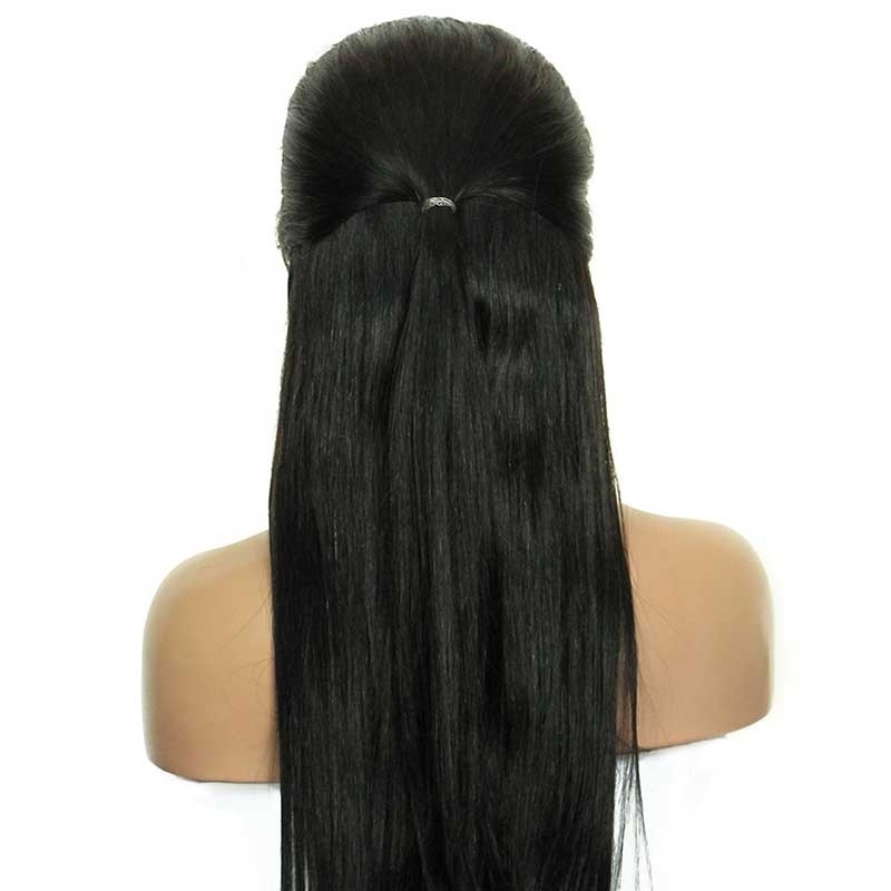 Brazilian Wigs Pre-Plucked 180% Density Wigs Silk Straight Lace Front Ponytail Wigs Natural Hair Line