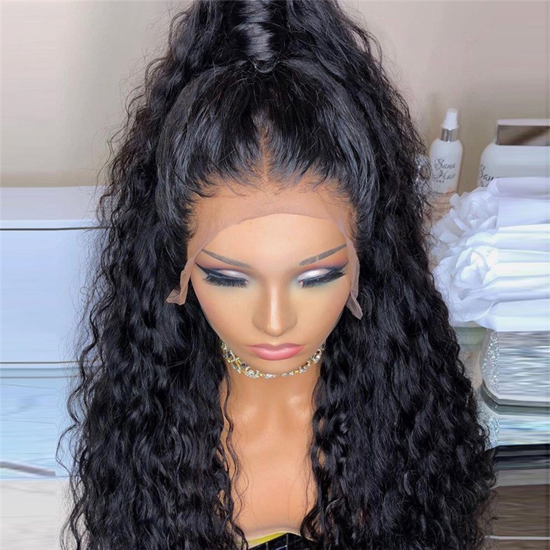 Water Wave Long Lace Front Human Hair Wigs Pre Plucked Remy Lace Front Human Hair Wigs For Black Women 150% 150% Lace Front Wigs