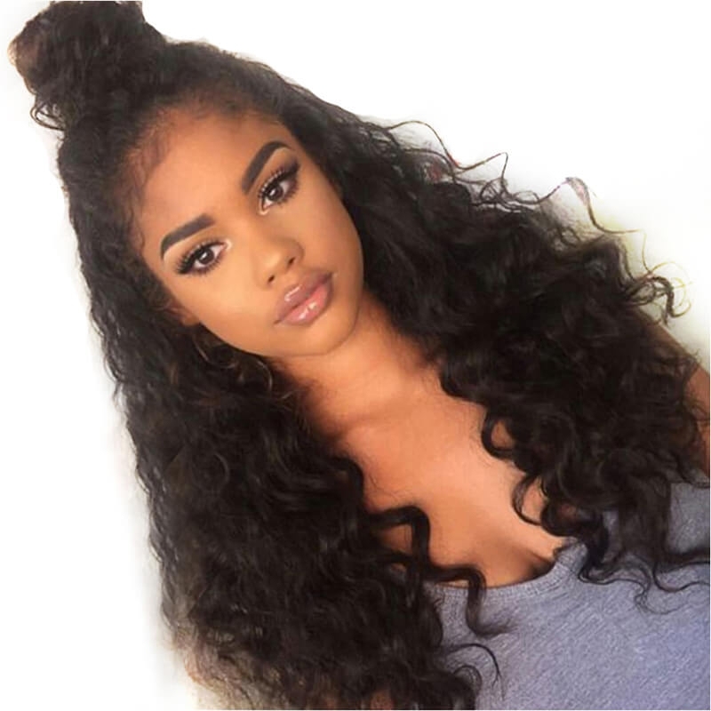 Lace Front Wigs Natural Color Loose Wave Brazilian Hair Bleached Knots With Natural Baby Hair Pre-Plucked