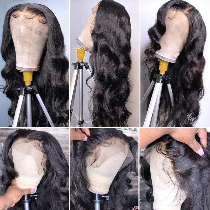Hd Transparent Lace Wigs Body Wave 13X4 Lace Frontal Human Hair Wigs Pre Plucked Hairline