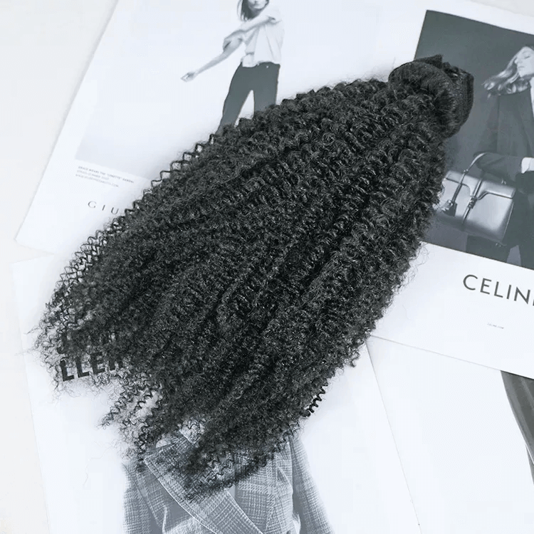 4A 4B 4C Natural Color Unprocessed Raw Brazilian Afro Kinky Curly  Hair Bundle Kinky Curly Remy Hair 12A Curly Afro Weave Human Hair Extensions 3 Bundles Hair