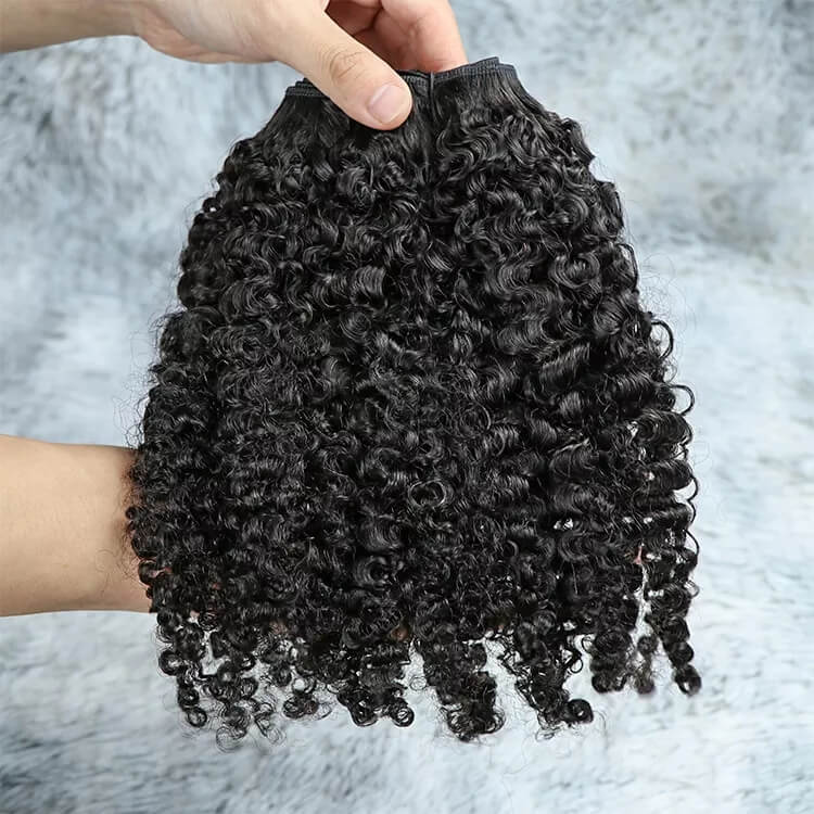 Remy Burmese Curly 100% Human Hair Clip in Curly Hair Extension  Nautral Color Clip-in Full Head 7 Pcs Non-remy Hair 120G