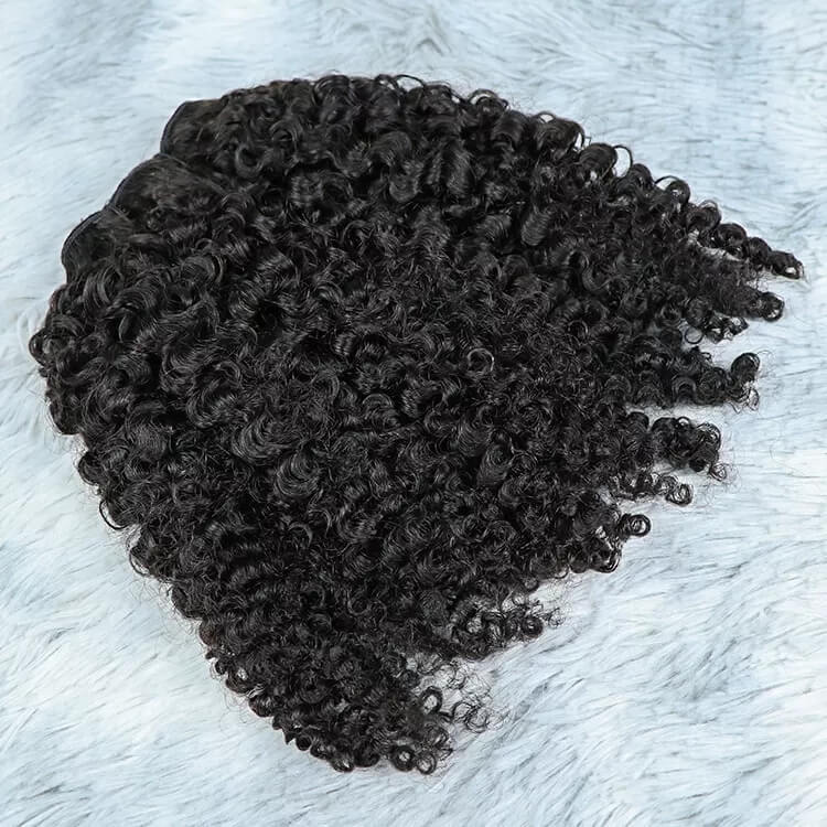 Remy Burmese Curly 100% Human Hair Clip in Curly Hair Extension  Nautral Color Clip-in Full Head 7 Pcs Non-remy Hair 120G