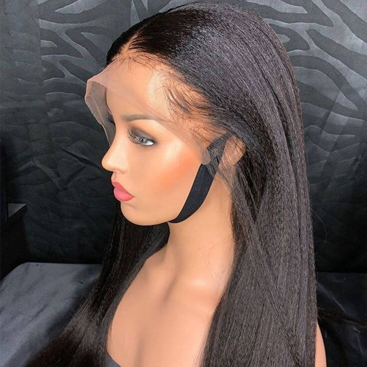 Kinky Straight Human Hair Wigs HD Swiss Transparent Lace Front Human Hair Wigs Peruvian Pre Plucked 13x4 Lace Front Wigs For Black Women Glueless Remy